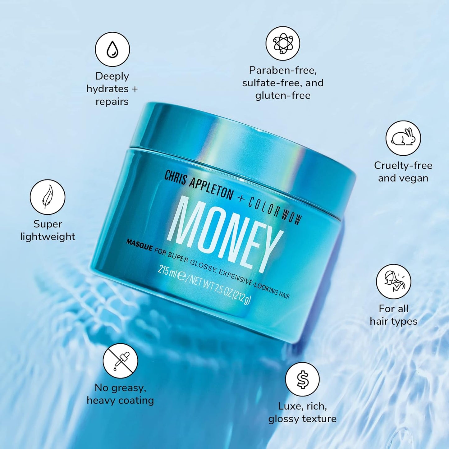 COLOR WOW Money Masque – Deep Hydrating Conditioning Treatment by Celebrity Stylist Chris Appleton 215 ML