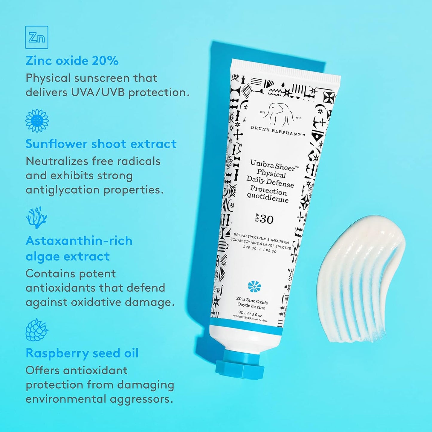 Drunk+Elephant SPF 30 Umbra Sheer Physical Defense Sunscreen