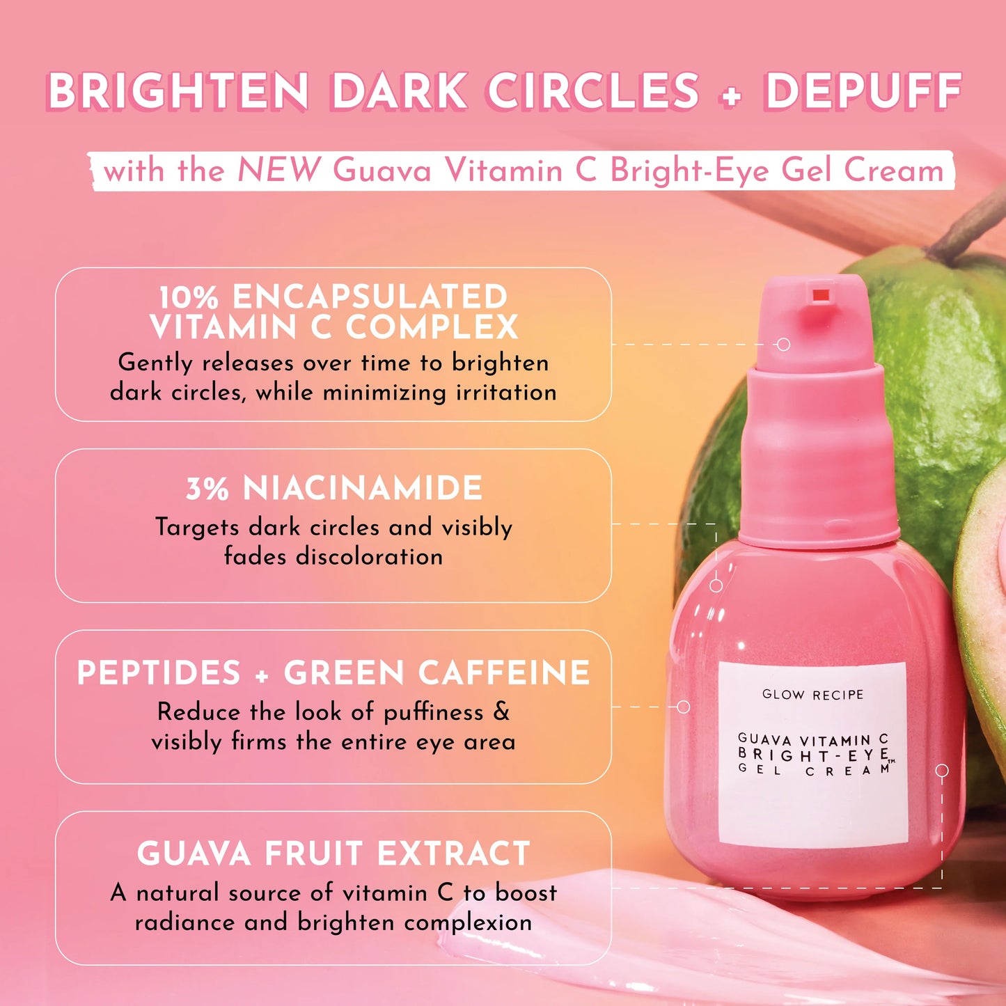 Glow Recipe Guava Vitamin C Bright-Eye Gel Cream-15ml