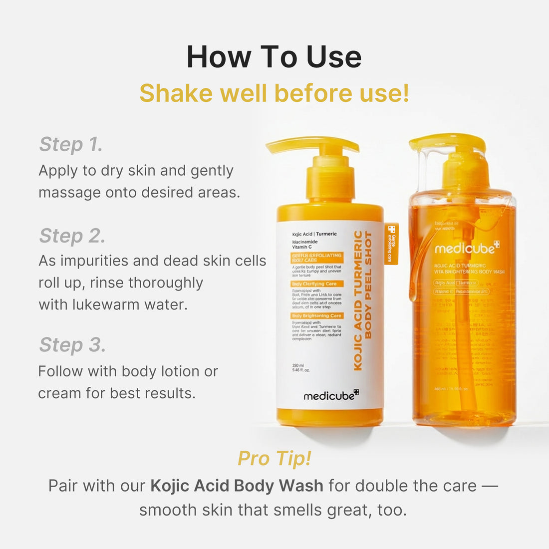 MEDICUBE Kojic Acid Turmeric Body Peel Shot 280 ML