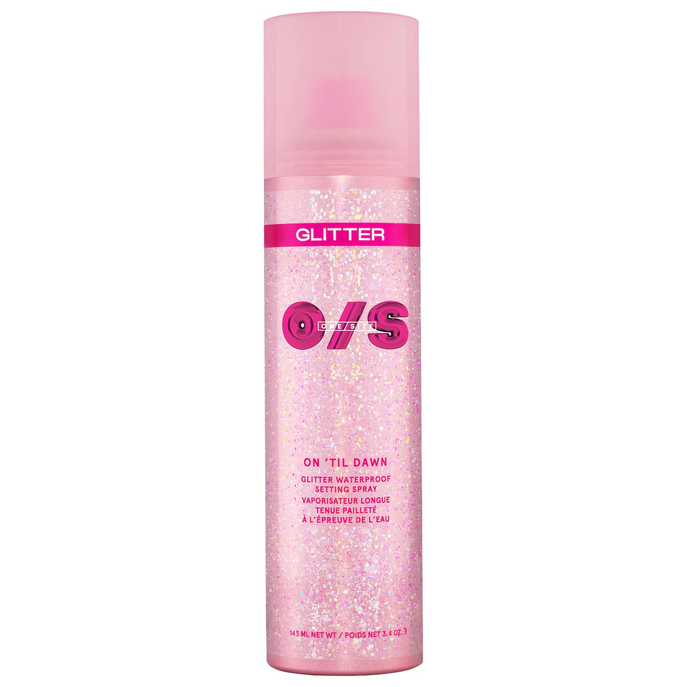 One Size ON ‘TIL DAWN
WATERPROOF GLITTER SETTING SPRAY –