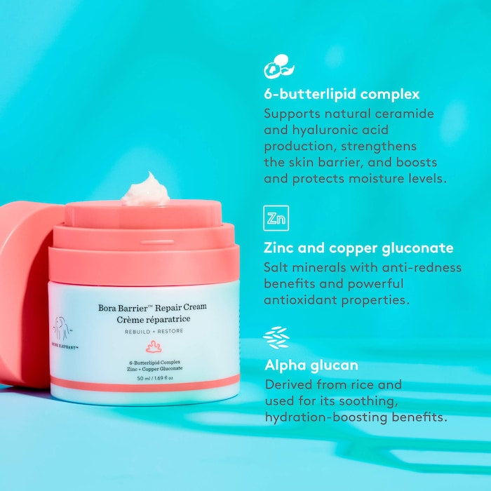 Drunk Elephant  Bora Barrier Rich Repair Refillable Cream with 6-Butterlipid Complex