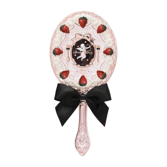 Flower KnowsStrawberry Cupid Hand Mirror,Vintage Handheld Mirror,Fancy & Pretty Princess Mirror with Long Handle,Gift for Girls & Women BLACK