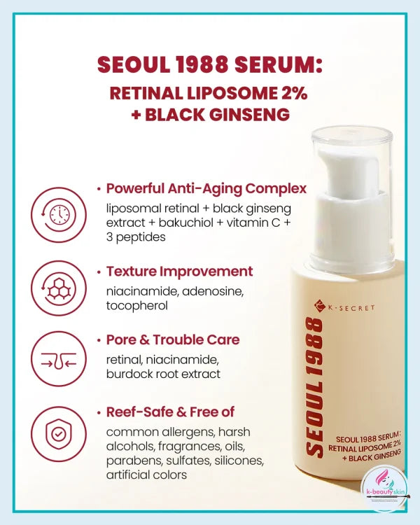 K-SECRET SEOUL 1988 Retinal Liposome 2% + Black Ginseng 30ml