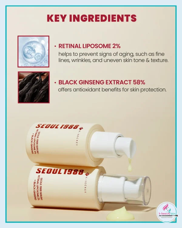 K-SECRET SEOUL 1988 Retinal Liposome 2% + Black Ginseng 30ml