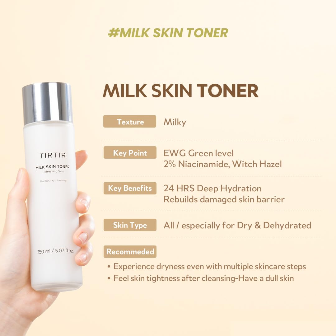TIRTIR Milk Skin Toner Light  Instant Hydration with 4% Niacinamide-150 ML