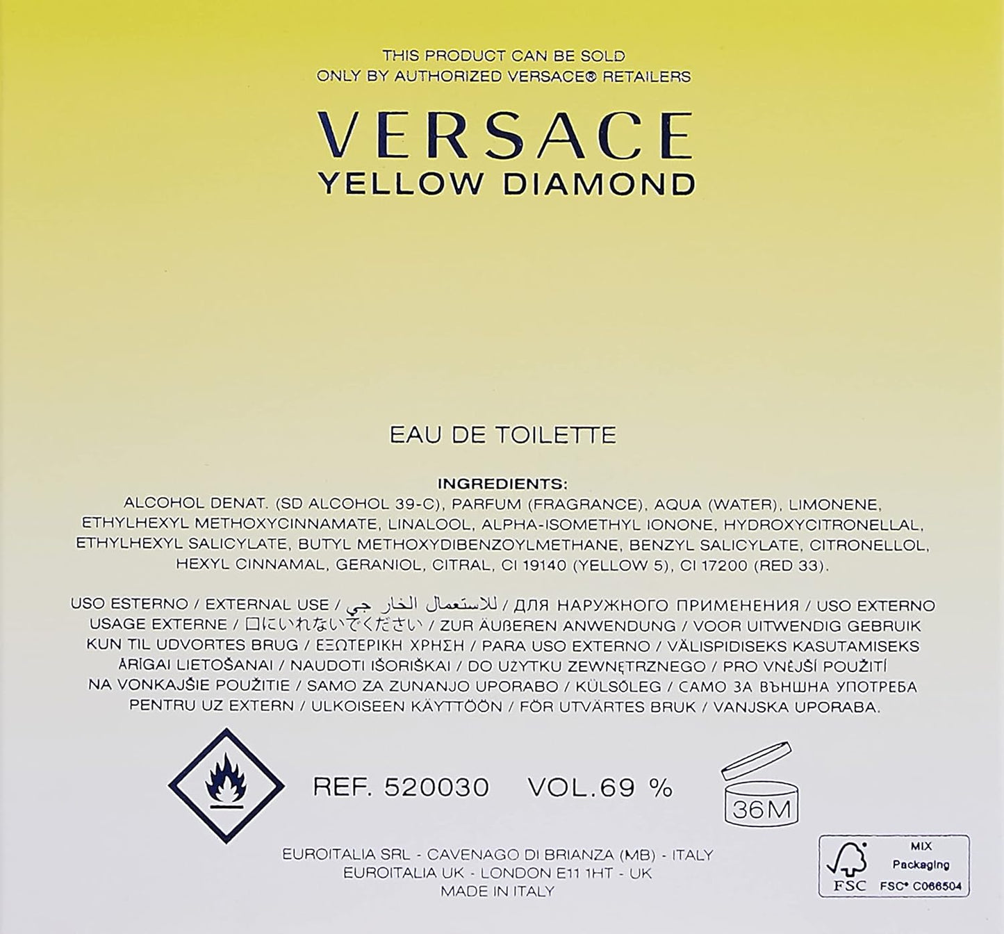 VERSACE Yellow Diamond Perfume For Her