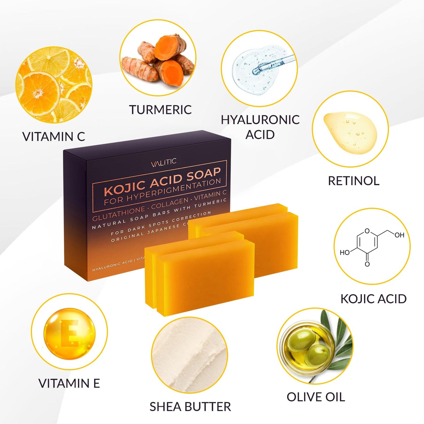 VALITIC Kojic Acid Soap for Hyperpigmentation