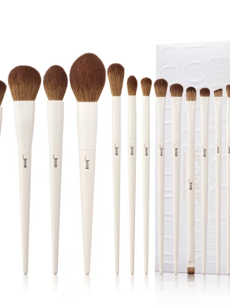 Luxury Light Gray Comprehensive Eye and Face Brush Set 14pcs T329