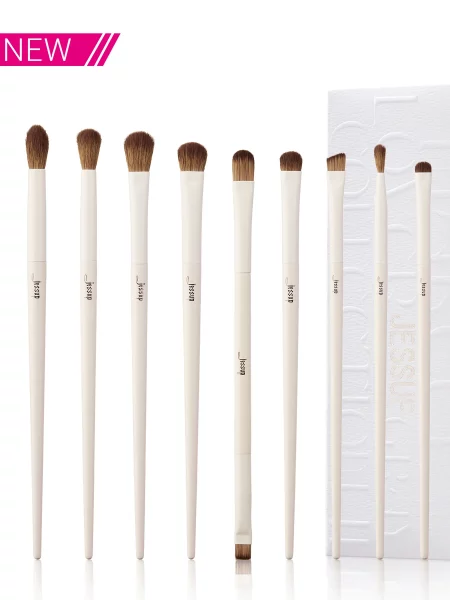 Luxury Light Gray Precision Eye Makeup Brush Set 10pcs T330