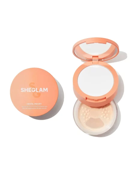 SHE GLAM INSTA-READY FACE & UNDER EYE SETTING POWDER DUO-BISQUE