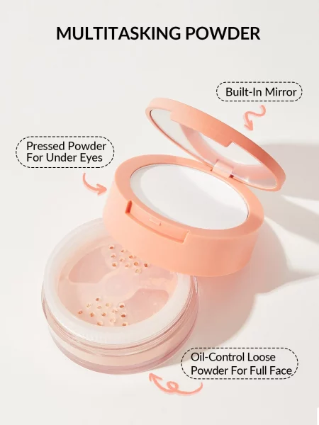 SHE GLAM INSTA-READY FACE & UNDER EYE SETTING POWDER DUO-BISQUE